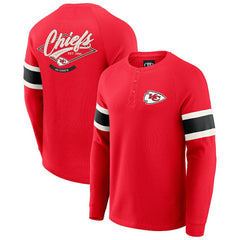 Kansas City Chiefs Darius Rucker Collection Waffle-Knit Raglan Long Sleeve Henley T-Shirt - Red for sale