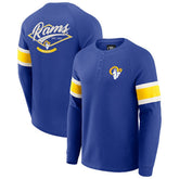Los Angeles Rams Darius Rucker Collection Waffle-Knit Raglan Long Sleeve Henley T-Shirt - Royal on sale