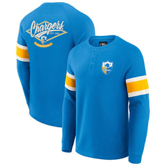 Los Angeles Chargers Darius Rucker Collection Waffle-Knit Raglan Long Sleeve Henley T-Shirt - Powder Blue online
