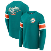 Miami Dolphins Darius Rucker Collection Waffle-Knit Raglan Long Sleeve Henley T-Shirt - Aqua on sale