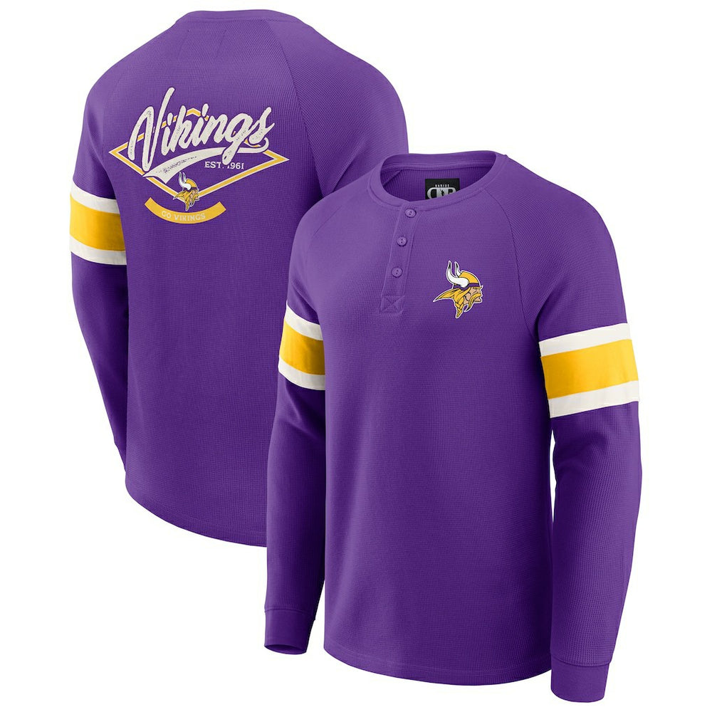 Minnesota Vikings Darius Rucker Collection Waffle-Knit Raglan Long Sleeve Henley T-Shirt - Purple online