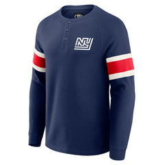 New York Giants Darius Rucker Collection Waffle-Knit Raglan Long Sleeve Henley T-Shirt - Navy discount