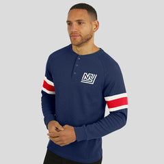 New York Giants Darius Rucker Collection Waffle-Knit Raglan Long Sleeve Henley T-Shirt - Navy discount