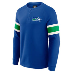 Seattle Seahawks Darius Rucker Collection Waffle-Knit Raglan Long Sleeve Henley T-Shirt - College Navy online
