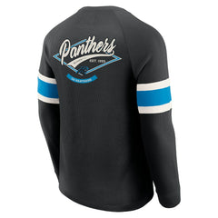 Carolina Panthers Darius Rucker Collection Waffle-Knit Raglan Long Sleeve Henley T-Shirt - Black cheap