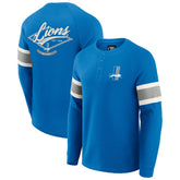 Detroit Lions Darius Rucker Collection Waffle-Knit Raglan Long Sleeve Henley T-Shirt - Blue sale