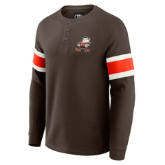 Cleveland Browns Darius Rucker Collection Waffle-Knit Raglan Long Sleeve Henley T-Shirt - Brown online