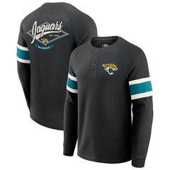 Jacksonville Jaguars Darius Rucker Collection Waffle-Knit Raglan Long Sleeve Henley T-Shirt - Black for sale