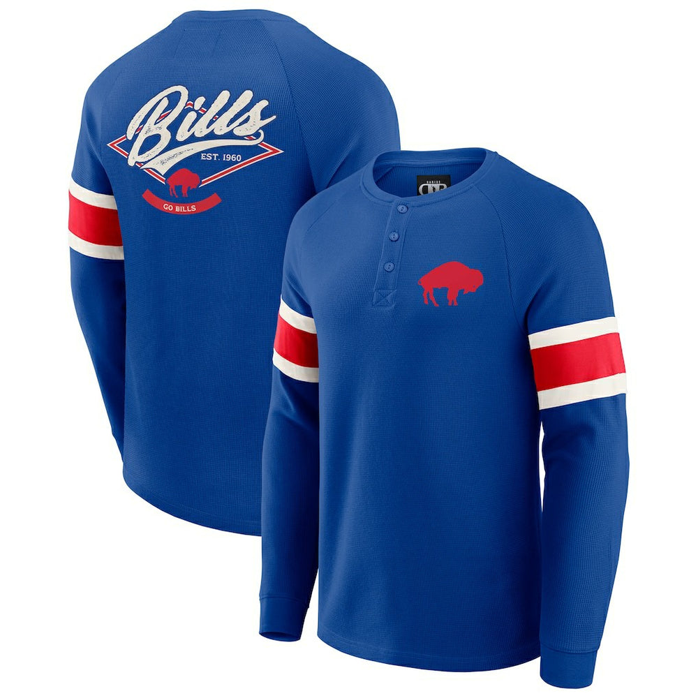 Buffalo Bills Darius Rucker Collection Waffle-Knit Raglan Long Sleeve Henley T-Shirt - Royal outlet