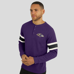 Baltimore Ravens Darius Rucker Collection Waffle-Knit Raglan Long Sleeve Henley T-Shirt - Purple outlet