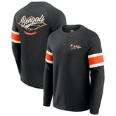 Cincinnati Bengals Darius Rucker Collection Waffle-Knit Raglan Long Sleeve Henley T-Shirt - Black on sale