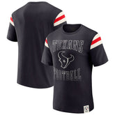 Houston Texans Darius Rucker Collection Football Stripe Sleeve T-Shirt - Navy for sale