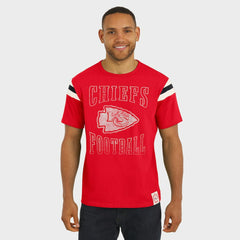 Kansas City Chiefs Darius Rucker Collection Football Stripe Sleeve T-Shirt - Red for sale
