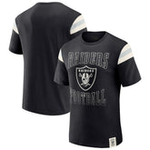 Las Vegas Raiders Darius Rucker Collection Football Stripe Sleeve T-Shirt - Black on sale