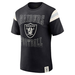 Las Vegas Raiders Darius Rucker Collection Football Stripe Sleeve T-Shirt - Black on sale