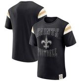 New Orleans Saints Darius Rucker Collection Football Stripe Sleeve T-Shirt - Black cheap