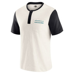Jacksonville Jaguars Darius Rucker Collection Henley Colorblock Slub Pocket T-Shirt - Cream sale