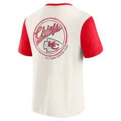 Kansas City Chiefs Darius Rucker Collection Henley Colorblock Slub Pocket T-Shirt - Cream sale