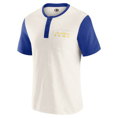 Los Angeles Rams Darius Rucker Collection Henley Colorblock Slub Pocket T-Shirt - Cream for sale