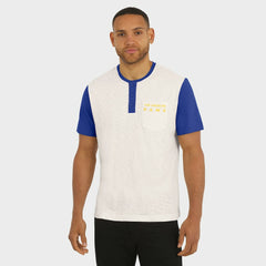Los Angeles Rams Darius Rucker Collection Henley Colorblock Slub Pocket T-Shirt - Cream for sale