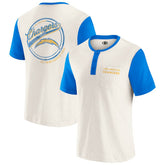 Los Angeles Chargers Darius Rucker Collection Henley Colorblock Slub Pocket T-Shirt - Cream discount