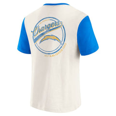 Los Angeles Chargers Darius Rucker Collection Henley Colorblock Slub Pocket T-Shirt - Cream discount