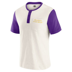 Minnesota Vikings Darius Rucker Collection Henley Colorblock Slub Pocket T-Shirt - Cream online