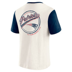 New England Patriots Darius Rucker Collection Henley Colorblock Slub Pocket T-Shirt - Cream sale