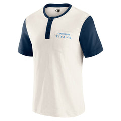 Tennessee Titans Darius Rucker Collection Henley Colorblock Slub Pocket T-Shirt - Cream sale