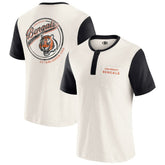 Cincinnati Bengals Darius Rucker Collection Henley Colorblock Slub Pocket T-Shirt - Cream online