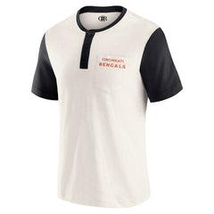 Cincinnati Bengals Darius Rucker Collection Henley Colorblock Slub Pocket T-Shirt - Cream online