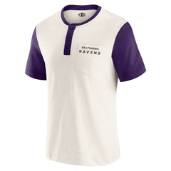 Baltimore Ravens Darius Rucker Collection Henley Colorblock Slub Pocket T-Shirt - Cream discount