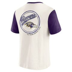 Baltimore Ravens Darius Rucker Collection Henley Colorblock Slub Pocket T-Shirt - Cream discount