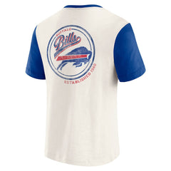 Buffalo Bills Darius Rucker Collection Henley Colorblock Slub Pocket T-Shirt - Cream for sale