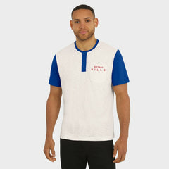 Buffalo Bills Darius Rucker Collection Henley Colorblock Slub Pocket T-Shirt - Cream for sale