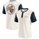 Chicago Bears Darius Rucker Collection Henley Colorblock Slub Pocket T-Shirt - Cream on sale