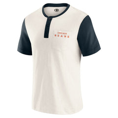 Chicago Bears Darius Rucker Collection Henley Colorblock Slub Pocket T-Shirt - Cream on sale