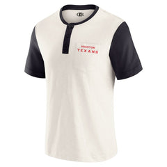 Houston Texans Darius Rucker Collection Henley Colorblock Slub Pocket T-Shirt - Cream online
