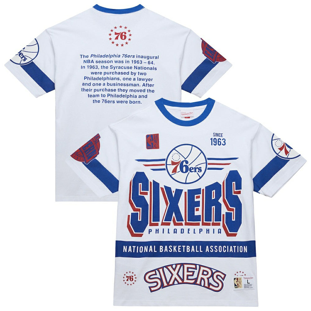 Philadelphia 76ers Unisex Hardwood Classics Vintage Team Origins Premium T-Shirt - White sale