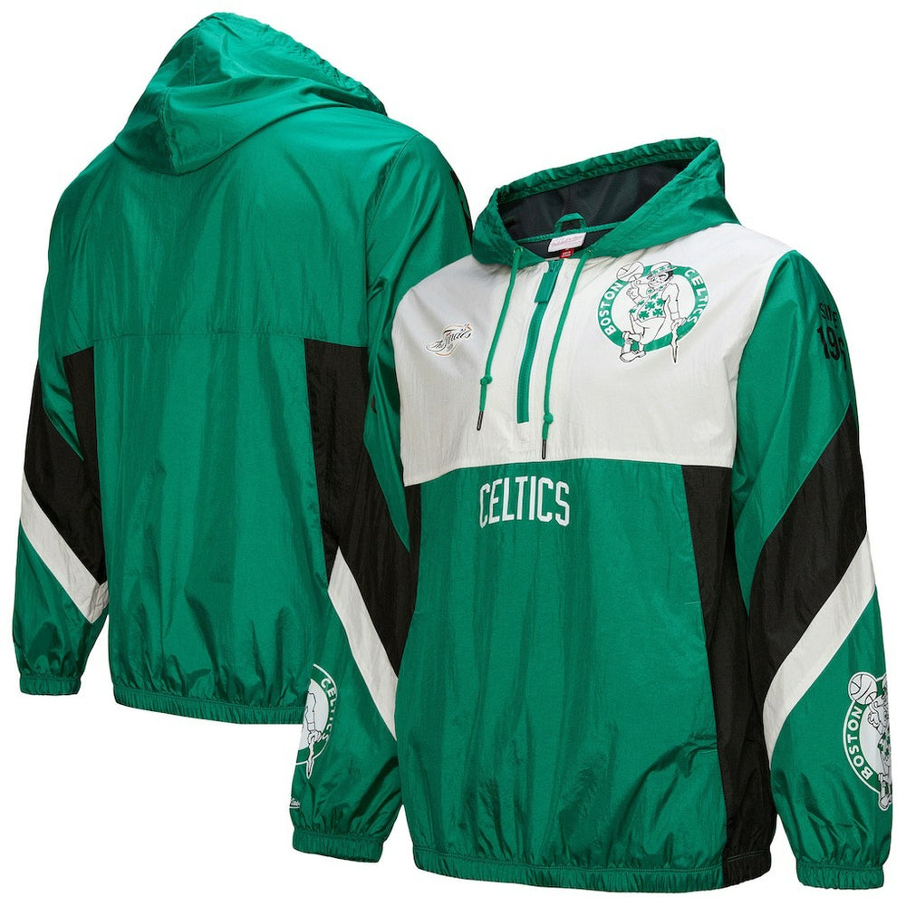 Boston Celtics Hardwood Classics Team Origins Anorak Quarter-Zip Windbreaker Jacket - Kelly Green discount