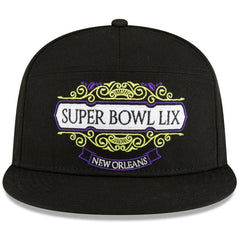 Philadelphia Eagles New Era Super Bowl LIX Tarmac Split Panel 9FIFTY Snapback Hat - Black cheap