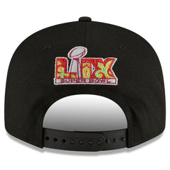 Philadelphia Eagles New Era Super Bowl LIX Tarmac Split Panel 9FIFTY Snapback Hat - Black cheap