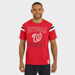 Washington Nationals Darius Rucker Collection Distressed Sleeve Stripe T-Shirt Red