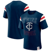 Minnesota Twins Darius Rucker Collection Distressed Sleeve Stripe T-Shirt Navy