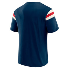 Atlanta Braves Darius Rucker Collection Distressed Sleeve Stripe T-Shirt Navy