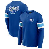 Texas Rangers Darius Rucker Collection Waffle-Knit Raglan Long Sleeve Henley T-Shirt Royal