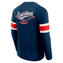 Cleveland Guardians Darius Rucker Collection Waffle-Knit Raglan Long Sleeve Henley T-Shirt Navy