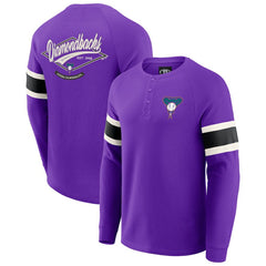 Arizona Diamondbacks Darius Rucker Collection Waffle-Knit Raglan Long Sleeve Henley T-Shirt Purple