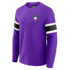 Arizona Diamondbacks Darius Rucker Collection Waffle-Knit Raglan Long Sleeve Henley T-Shirt Purple