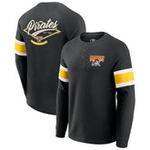 Pittsburgh Pirates Darius Rucker Collection Waffle-Knit Raglan Long Sleeve Henley T-Shirt Black